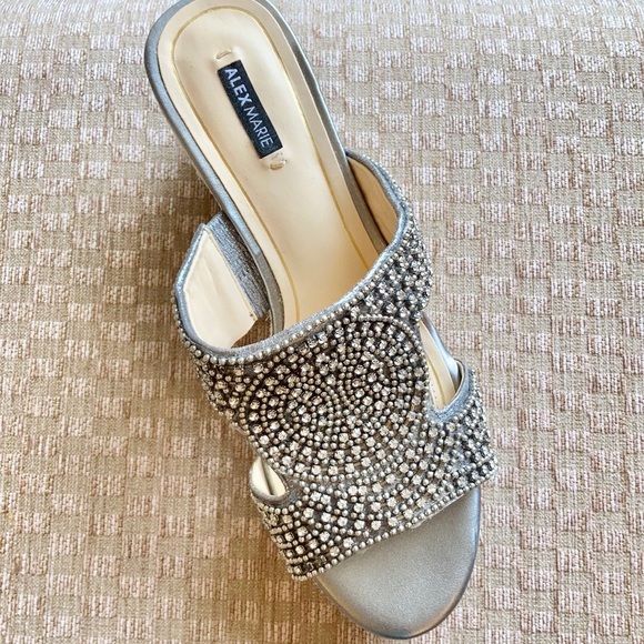 Alex Marie Rhinestone and Beaded Wedge Sandal - Picture 8 of 10